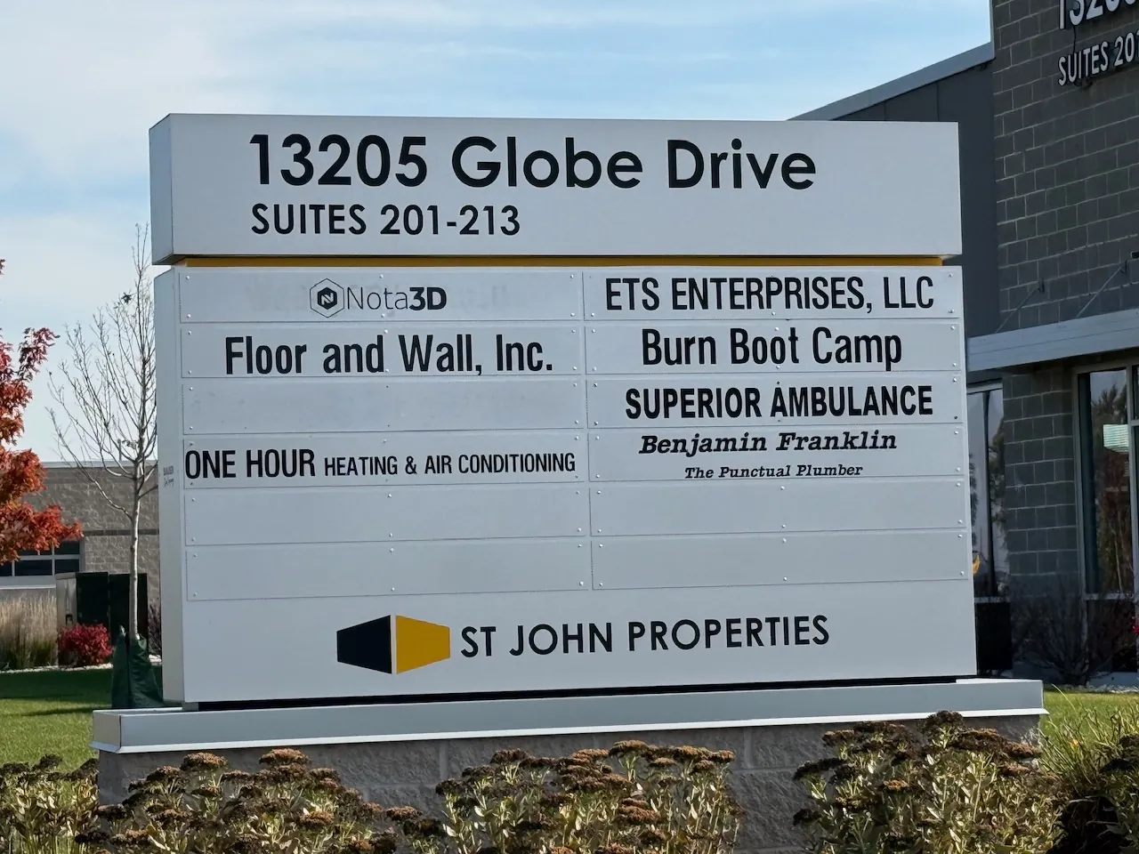 Multi-tenant monument sign for Globe Drive offices